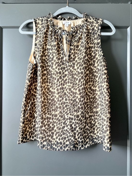 J. Crew Tops - J. Crew Leopard-Print Sleeveless Ruffle-Neck Camisole